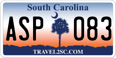 SC license plate ASP083