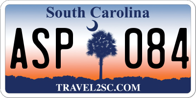 SC license plate ASP084