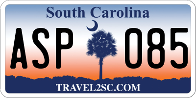 SC license plate ASP085