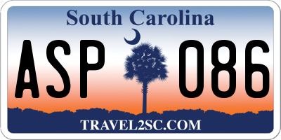 SC license plate ASP086