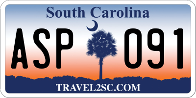 SC license plate ASP091