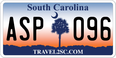 SC license plate ASP096