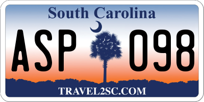 SC license plate ASP098