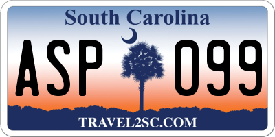 SC license plate ASP099