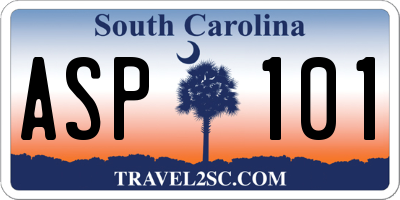 SC license plate ASP101