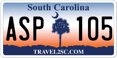SC license plate ASP105