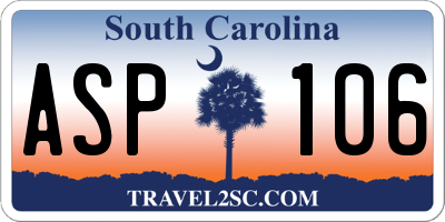 SC license plate ASP106