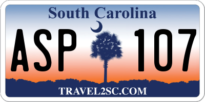 SC license plate ASP107