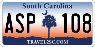 SC license plate ASP108