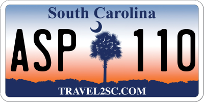 SC license plate ASP110