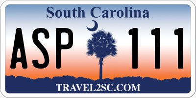 SC license plate ASP111
