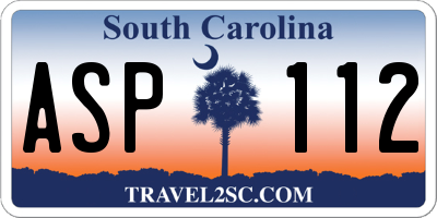 SC license plate ASP112