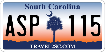 SC license plate ASP115