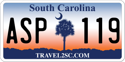 SC license plate ASP119