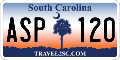 SC license plate ASP120