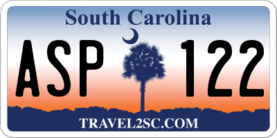 SC license plate ASP122