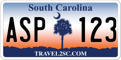SC license plate ASP123