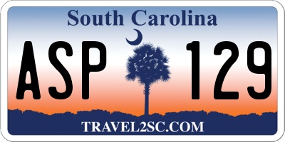 SC license plate ASP129