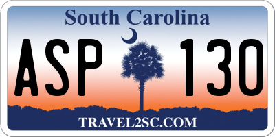 SC license plate ASP130