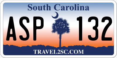 SC license plate ASP132