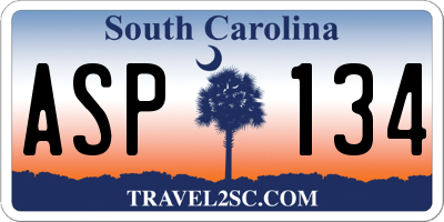 SC license plate ASP134