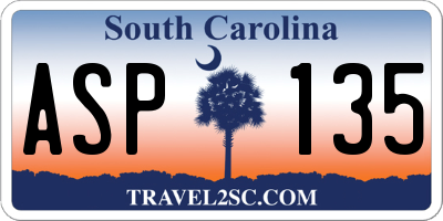 SC license plate ASP135