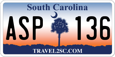 SC license plate ASP136