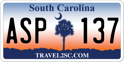 SC license plate ASP137