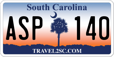 SC license plate ASP140