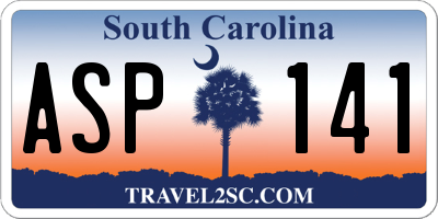 SC license plate ASP141