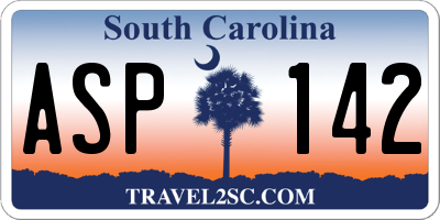 SC license plate ASP142