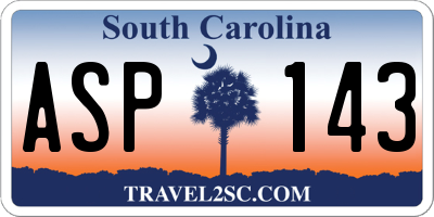 SC license plate ASP143
