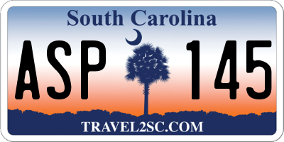 SC license plate ASP145