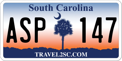 SC license plate ASP147