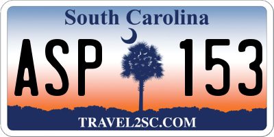 SC license plate ASP153
