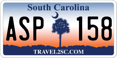 SC license plate ASP158