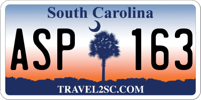SC license plate ASP163