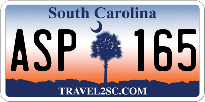 SC license plate ASP165