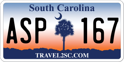 SC license plate ASP167