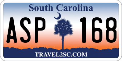 SC license plate ASP168