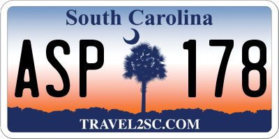 SC license plate ASP178