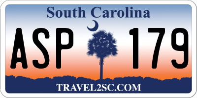 SC license plate ASP179