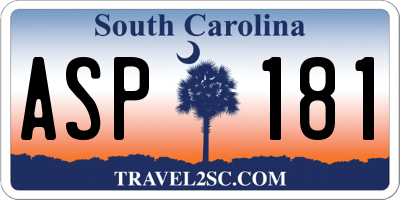 SC license plate ASP181