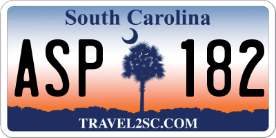 SC license plate ASP182