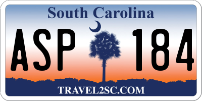 SC license plate ASP184