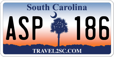 SC license plate ASP186