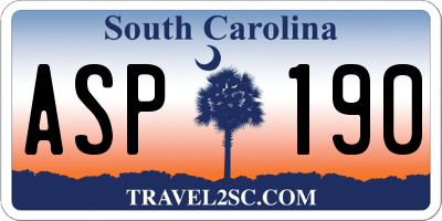SC license plate ASP190