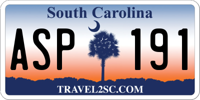 SC license plate ASP191