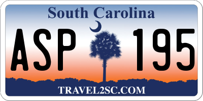 SC license plate ASP195