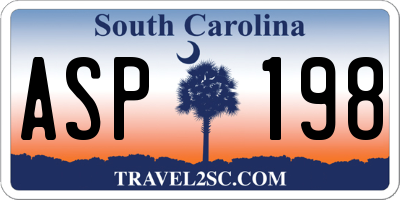 SC license plate ASP198